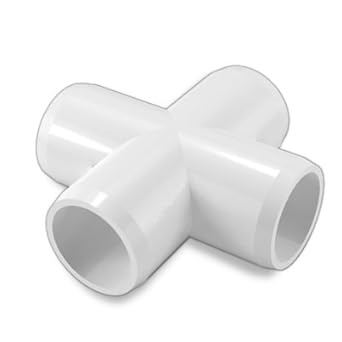 FORMUFIT 1/2&quot; Cross PVC Fitting Connector - Furniture Grade