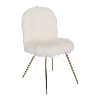 Ave Six Julia Faux fur Teen Accent Chair, White