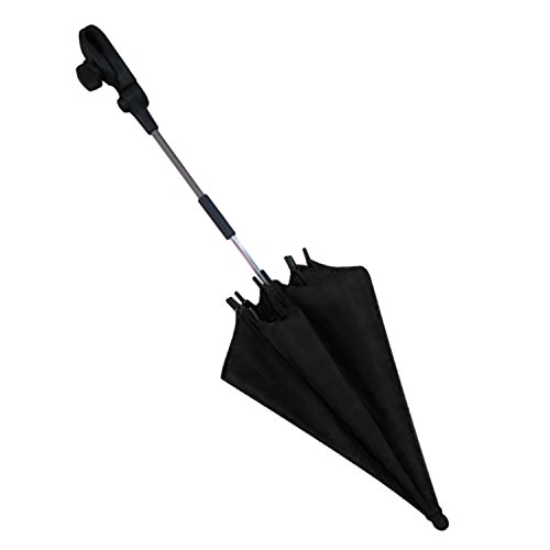 Migavan Adjustable Baby Stroller Pram Sun Shade UV Rain Protection Umbrella Parasol with Holder Clip for Wheelchair Pushchair Accessories Black