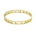 Baoliren 18k Gold Titanium Roman Numeral Bracelet Bangle for Women