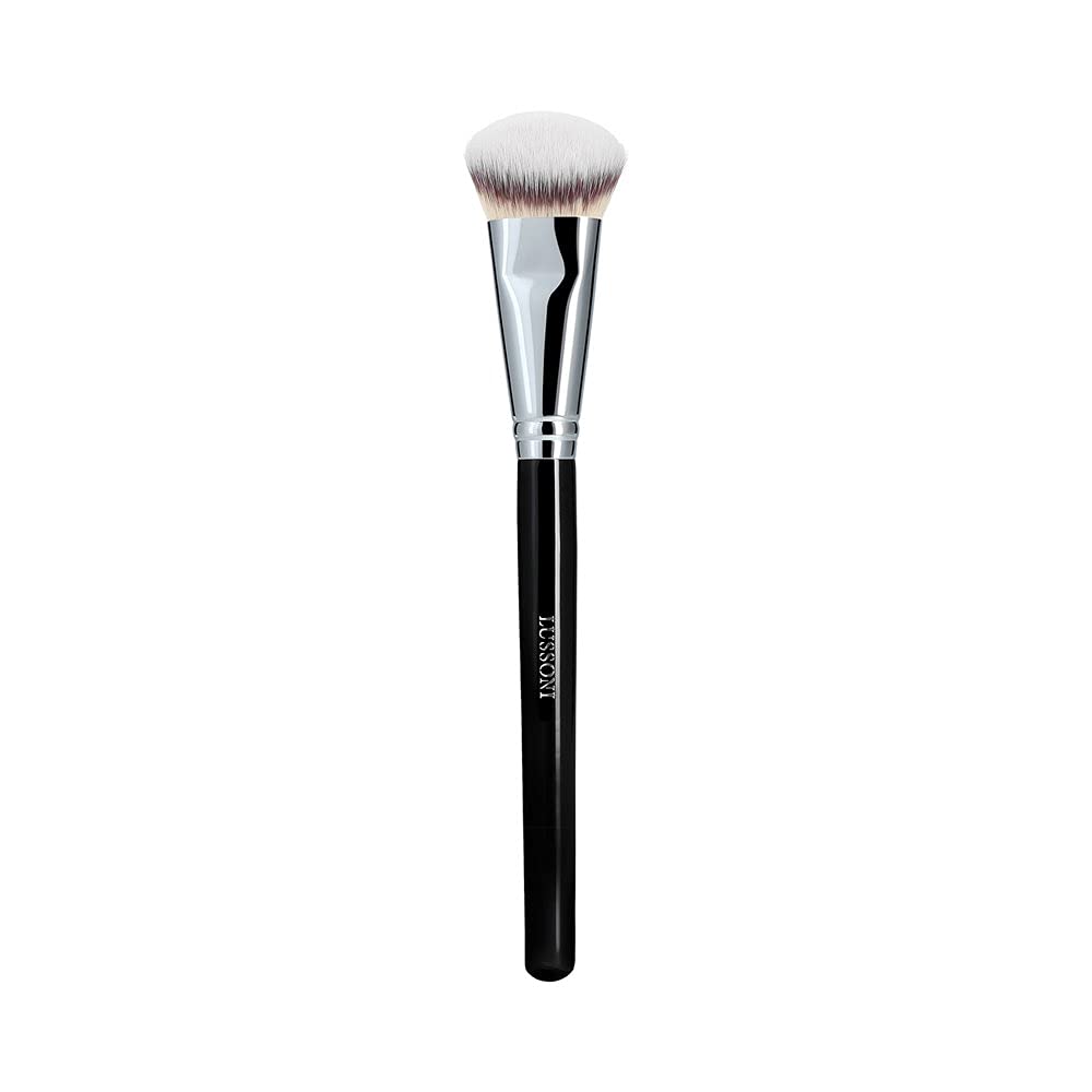 TB TOOLS FOR BEAUTY T4B LUSSONI 100 Series Professional Makeup Brushes for Foundation, Concealer, for Liquid and Cream Cosmetics, Round, Flat, Angled, Tapered and Kabuki (PRO 142 Angled Foundation Brush)