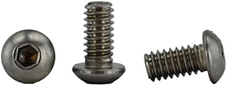 Stainless 1/4-20 x 1/2" (1/2" to 3" Available) Socket Button Head Cap Screws, Full Thread, Hex Drive, Stainless Steel 18-8, Coarse Thread (1/4-20 x 1/2)