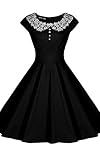 ACEVOG Women's Classy Vintage Audrey Hepburn Style 1940's Rockabilly Evening Dress