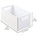 mDesign Kitchen Cabinet and Pantry Storage Organizer Bin - Deep, White