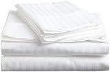 FULL SIZE 1500 Thread Count STRIPED Sheet set, WHITE