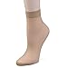 FITU Women's 30D Sheer 12 Pairs Nylon Ankle High Tights Hosiery Socks (6 Black 6 Beige)