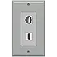 RiteAV - 1 USB A/A and 1 HDMI Port Decorative Wall Plate - Ivory - Bracket Included