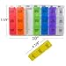 GMS Weekly Pill Organizer Rainbow (7-Day/3-Times-A-Day) | Portable Travel Pill Holder Case with Removable Daily Boxes for Vitamins, Supplements and Medication