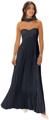 black bandeau contrast chiffon pleated maxi dress Black PrettyLittleThing Bandeau Contrast Chiffon Pleated Maxi Dress