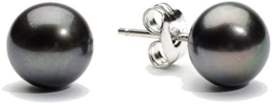 Titanium Hypoallergenic Earrings with Black Imitation Pearls, Hygienically packed sealed bag.