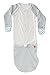Goumikids Goumijamms Organic Smart Baby Gown, With No Scratch Mitts and Foot Pockets With Easy Diaper Change 0-3 Months Aqua