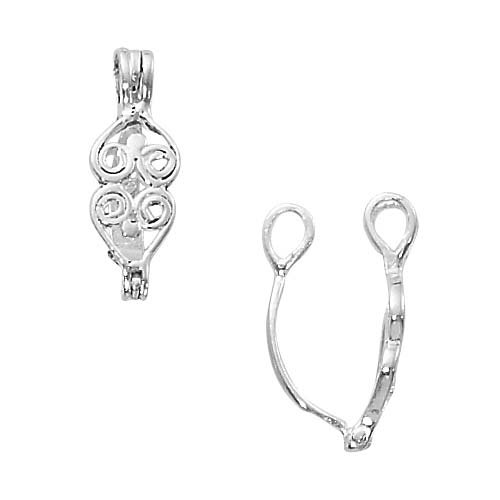 Sterling Silver Ornate Hinged Bail (For Ring Pendants