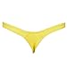 FFESHOW Men's Smooth Bikini Pouch Underwear G String Thongs (Yellow)