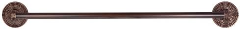 The Copper Factory CF174AN Solid Copper 24-Inch Towel Bar with Round Backplates, Antique Copper