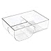 mDesign Food Storage Container Lid Holder, 3-Compartment Plastic Organizer Bin for Organization in Kitchen Cabinets, Cupboards, Pantry Shelves - 2 Pack - Clear