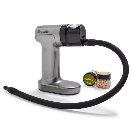 Breville BSM600SIL Smoking Gun, Handheld Food and Cocktail Smoker, Silver