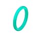 Beilove Women's Thin and Stackable Silicone Wedding Rings,4 Ring Pack(Width: 2.5mm,Thickness: 2mm) (White,Turquoise,Copper,Rose Gold, 6)