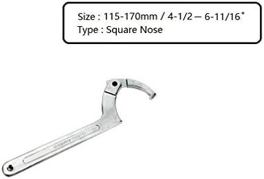 C Spanner Tool Adjustable Hook Wrench 4-1/2 to 6-11/16-Inch Chrome Vanadium By Xgunion(Extra Large)