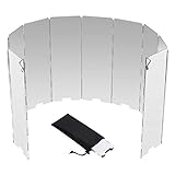 Camping Stoves Windscreen 10 Plates Folding Aluminum Grills Windshield for Outdoor Hiking Backpacking Traveling Picnic Gas Alcohol Cooker Stoves Wind Protection