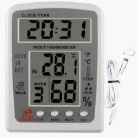 Hygrometer Thermometer Indoor Humidity Monitor with Temperature Gauge Humidity Meter Hygrometer KT203 Multifunction Large Screen Display Home Comfort Monitor Indoor Outdoor Meter with Alarm Clock