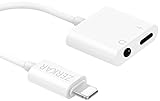 iPhone 7 Adapter iphone 8 headphone splitter, lightning 3.5 mm audio Cable adapter [Support IOS11 ] by ZERKAR Lightning Splitter for iPhone Lightning Headphone AUX Audio Charge(white)