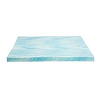 DreamFoam Bedding, 2" Gel Swirl Memory Foam Topper, Made in USA, Queen, Blue