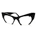Black High Fashion Runway Croped Exposed Lens Cat Eye Glasses