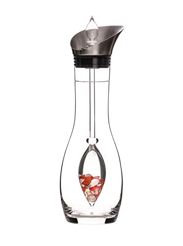VitaJuwelEra FITNESS | Crystal Water Carafe with Red Jasper, Magnesite & Clear Quartz