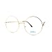 JuicyOrange Super Oversized Round Circle Frame Clear Lens Glasses Gold, Large