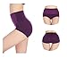 Lashapear Womens High Waist Underwear Solid Color Tummy Control Cotton Brief Panties 5 Pack, Color4, XX-Large