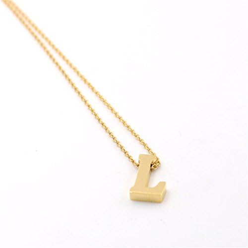 LANG XUAN His & Hers A-Z Letter Pendant Necklace Gold Minimalist Choker Jewelry for Women Gift