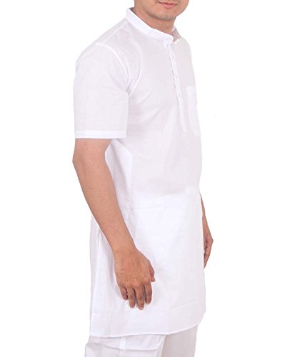 rajubhai hargovindas white superfine half sleeves cotton kurta