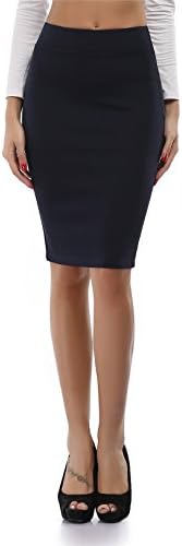Cheapestbuy Women's High Waist Bodycon Pencil Skirt Strethcy Short Fitted Mini Skirt Pure Color