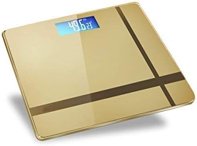 JCM Yellow Electronic Scale Weight Scale Electronic Personal Scale Tempered Glass Body Metric Imperial Weight Easy to Read Digital Display Instant Precise Reading with (Money) ZJ