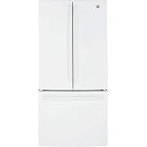 GE GNE25JGKWW 24.7 cu ft French Door Refrigerator &ndash; Internal Water Dispenser &amp; Icemaker, LED Lighting, White