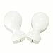 White Wood Pole Curtain Rod Ball Finials-1 Pair