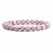 Natural Kunzite Gemstone 8mm Round Beads Stretch Bracelet 7 Inch Unisex