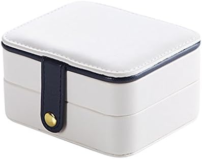 JingU Mini Travel Jewellery Box, Faux Leather Jewellery Case and Display Case 2 Layers with Mirror for Earrings Necklace Jewels Bracelets Organizer Jewelry Storage Box