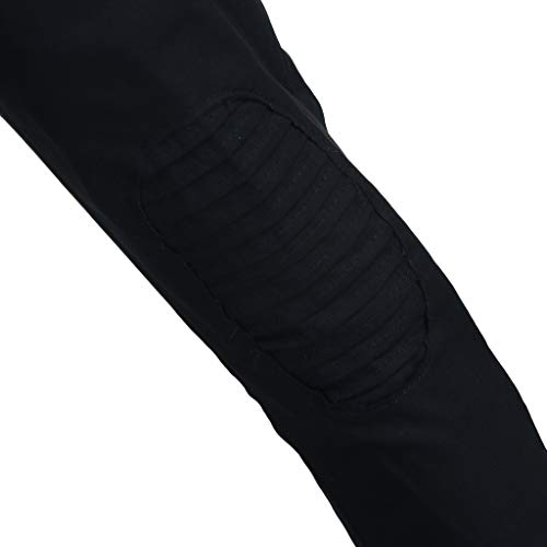 TOPUNDER Mens Spring Winter Joggers Solid Patchwork Drawstring Sweatpants Trouser Pants Black - Thumbnail 3