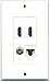 RiteAV - 2 Port HDMI 1 Port Coax Cable TV- F-Type 1 Port Cat6 Ethernet White Decorative Wall Plate