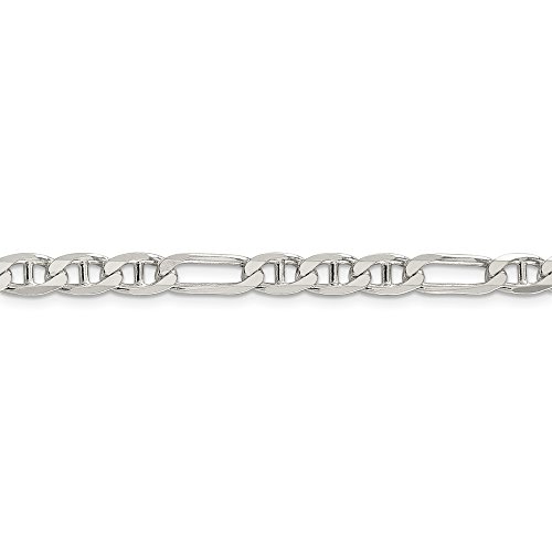 925 Sterling Silver 5.5mm Figaro Anchor Chain 22 Inch - Thumbnail 2