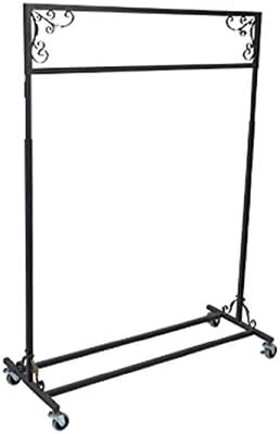 Boutique Vintage Salesman Rolling Rack - Single Rail 48"W X 20"D X 48-66"H