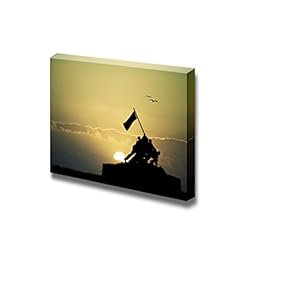 Canvas Prints Wall Art - War Memorial at Sunset Time | Modern Wall Decor/Home Art Stretched Gallery Wraps Giclee Print & Wood Framed. Ready to Hang - 12" x 18"