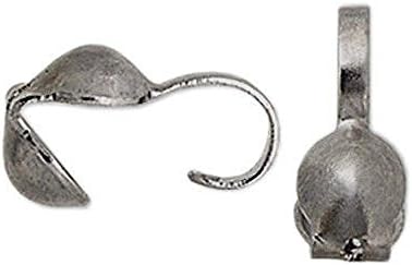 CLAMSHELL CALOTTES foldover TERMINATION CONNECTOR KNOT COVER (Hook Bottum Fold Gunmetal)