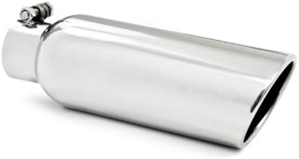MBRP T5140 4" O.D. 2.5" Inlet 12" Length T304 Stainless Steel Angled Cut Rolled Exhaust Tip