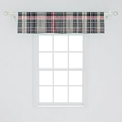 Ambesonne Buffalo Plaid Window Valance Pack of