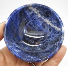 Jet Natural Sodalite 3 inch Bowl Hand Carved Crystal Gemstone Polished Reiki Feng Shui Free 40 Pages Booklet Jet International Crystal Therapy India Pious Drink Water Spices Salt Tray Energy Divine
