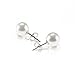 PAVOI 18K Gold Plated 925 Sterling Silver Round Stud White Simulated Shell Pearl Earrings