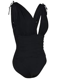 Hilor traje de baño de una pieza con cuello en V y control de barriga, monokinis