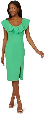 adrianna papell women's off-the-shoulder bow-sleeve dress Adrianna Papell Mini Bow Front Sheath Dress Women's Dress Warm Sun : 16